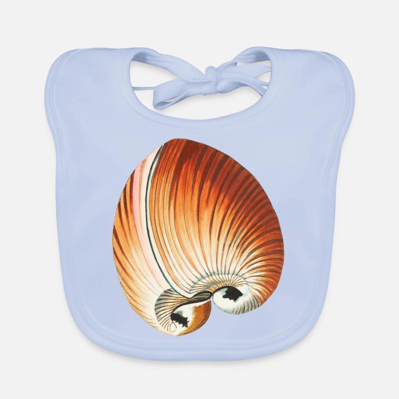Sandy Seashells Organic Baby Bibs