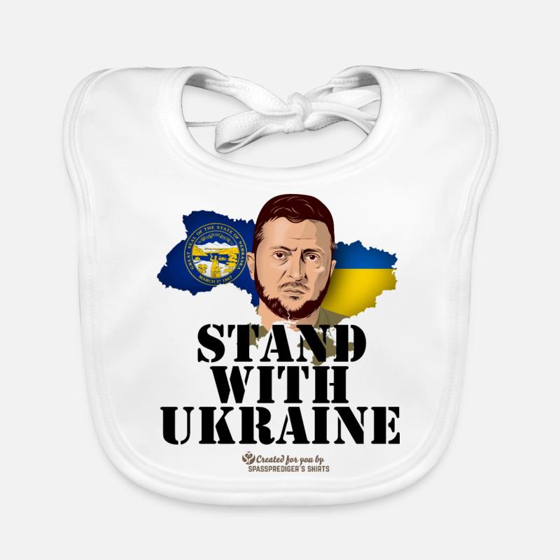 Nebraska Ukraine Flags Organic Baby Bibs