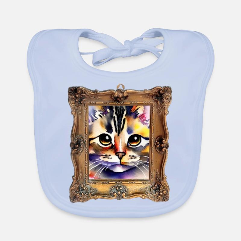 Visage de chat 5 Bavoir bio Bébé