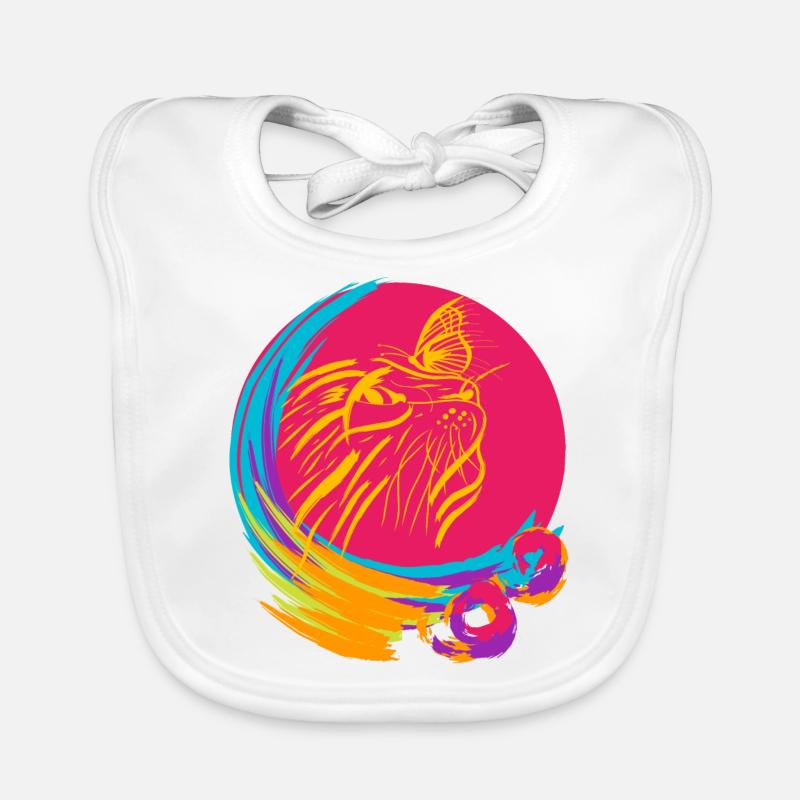 chat et papillon Bavoir bio Bébé