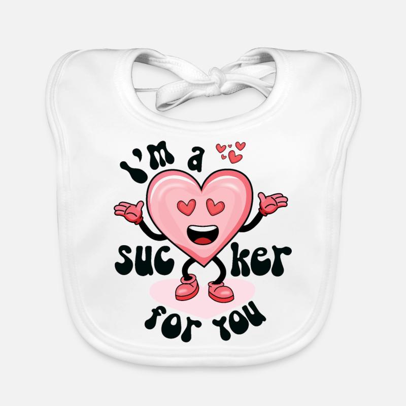 Sucker for you - Bavoir bio Bébé - blanc