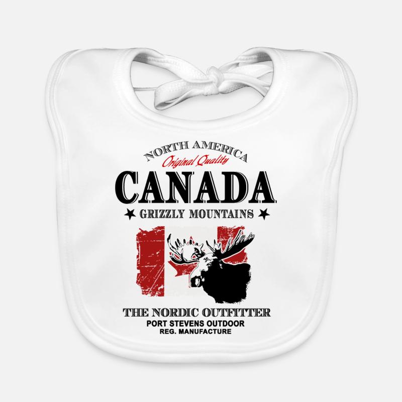 Canada - Moose - Kanada - Elch Baby Bio-Lätzchen