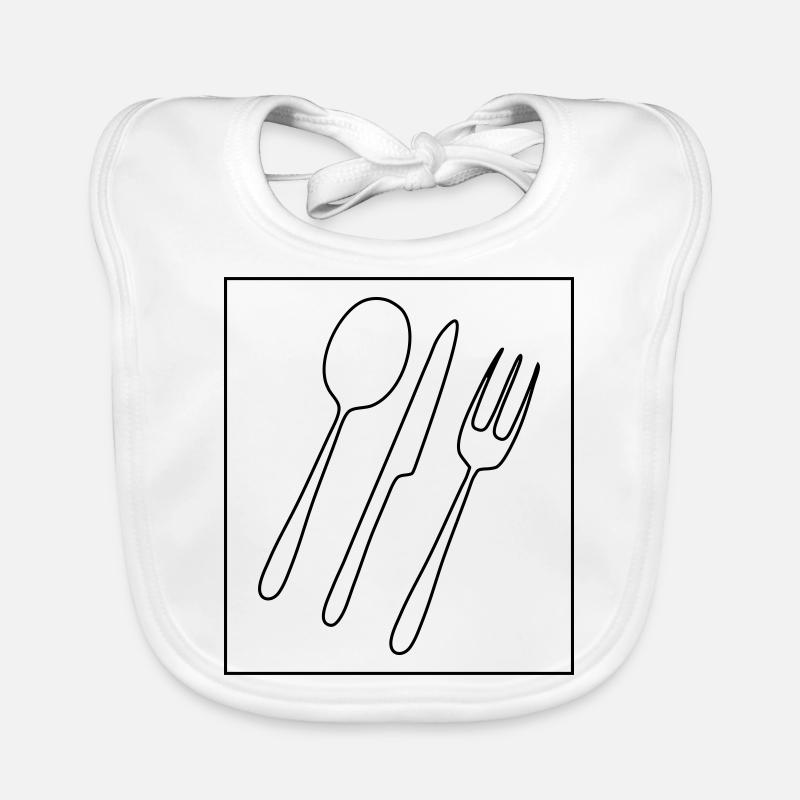 Messer Gabel Löeffel Baby Bio-Lätzchen