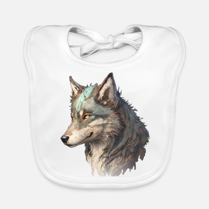 Der graue Wolf Baby Bio-Lätzchen