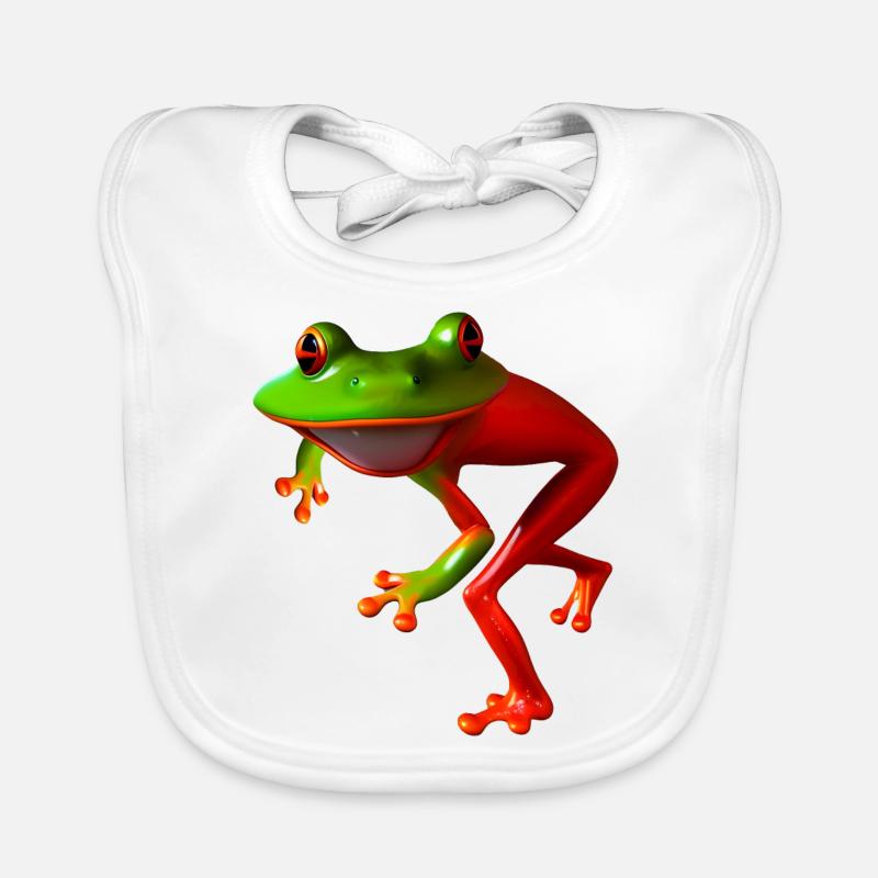 Grenouille courbée libre Bavoir bio Bébé