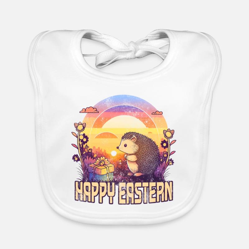 Happy Easter Hedgehogs Organic Baby Bibs