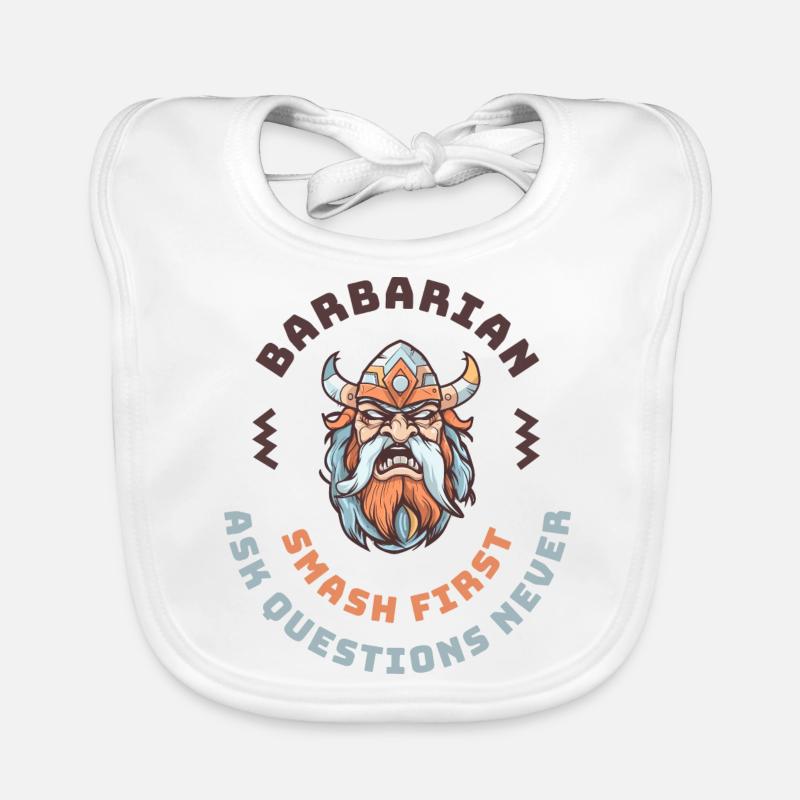 Barbarian in RPG Smash First Ask Questions Never Organic Baby Bibs