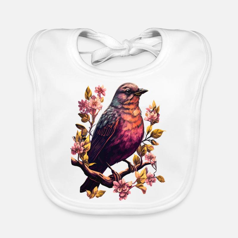 Frühling Sonne Vogel Blüten Baby Bio-Lätzchen