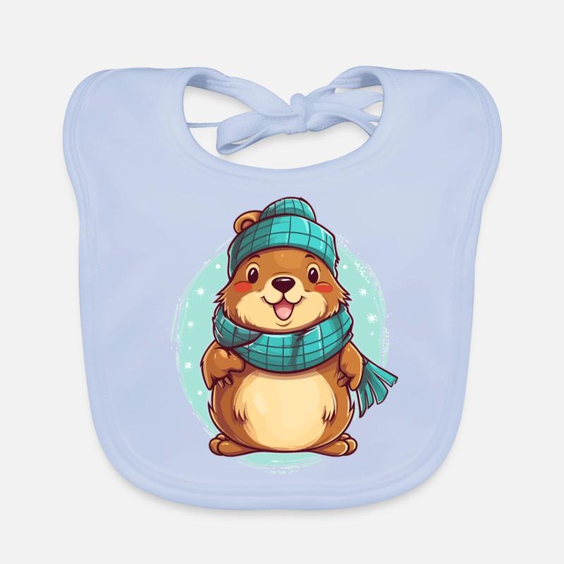 Gemütlicher Otter Baby Bio-Lätzchen