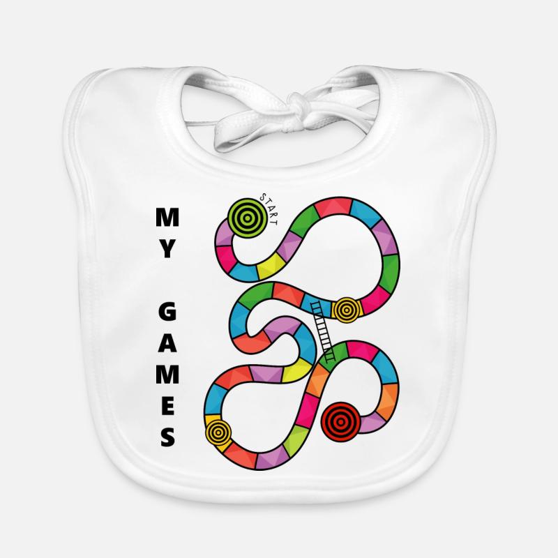 Boardgame Chess Backgammon Game Night Organic Baby Bibs