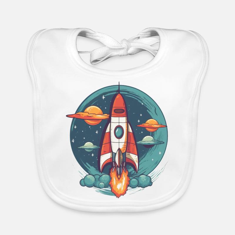 Whimsy Rocket: Aventure galactique! Bavoir bio Bébé