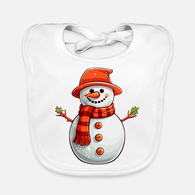 Snowman Organic Baby Bibs