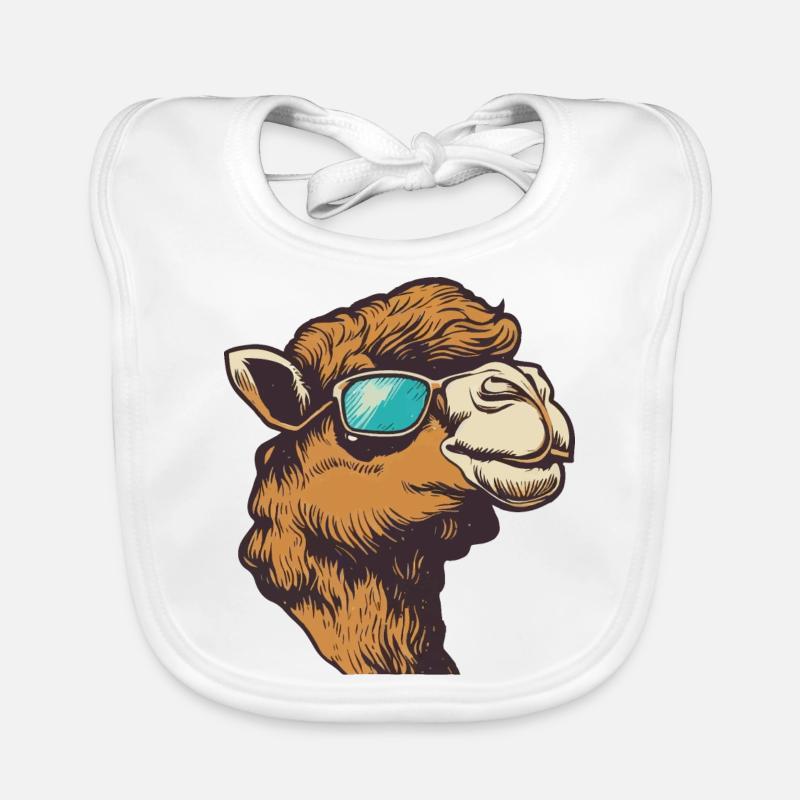 Kamel mit Sonnenbrille Baby Bio-Lätzchen