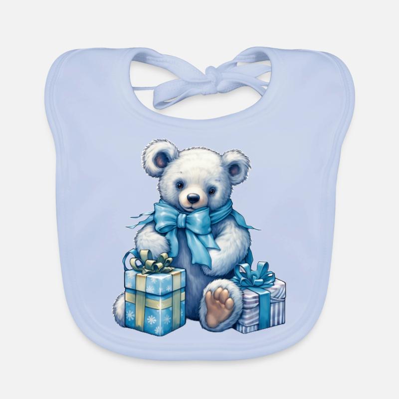 blue teddy 5 Baby Bio-Lätzchen