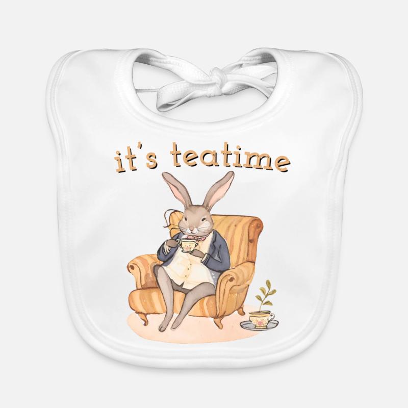 Rabbit Helene: Tea break in elegance Organic Baby Bibs