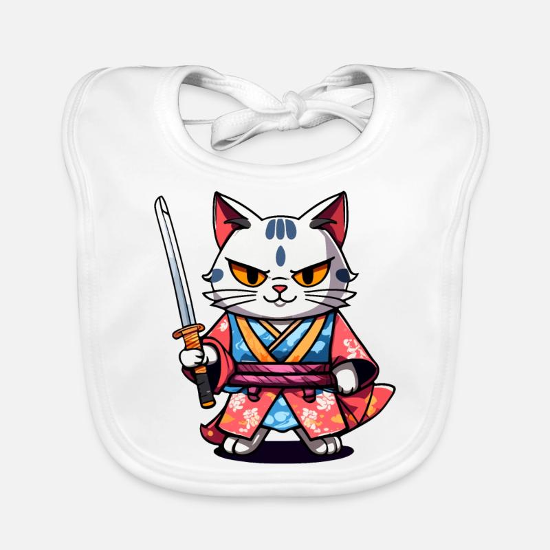 Samurai-Katze #34 Baby Bio-Lätzchen
