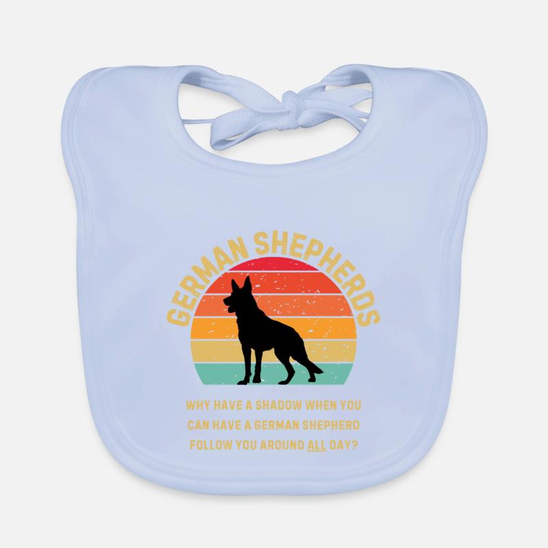 Deutscher Schäferhund Retro Sunset Baby Bio-Lätzchen