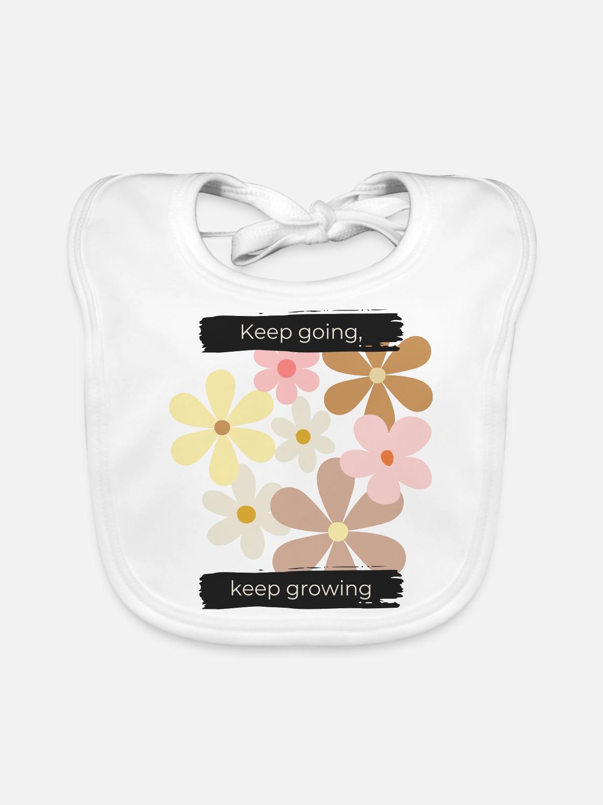 Keep going, keep growing - Baby Bio-Lätzchen - Weiß - Vorne
