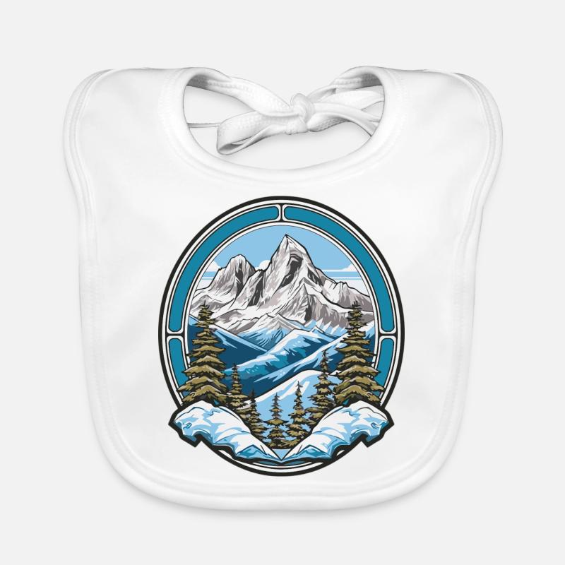 Mountains 3 Organic Baby Bibs