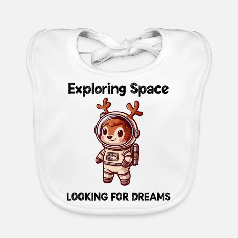 Deer Looking For Dreams Outer Space Organic Baby Bibs