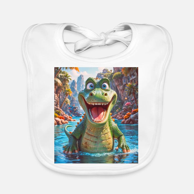 super süßes australisches Tier Down Under Krokodil Baby Bio-Lätzchen