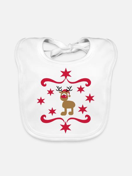 Cadeaux amusants pour Noël - Bavoir bio Bébé - blanc - Devant
