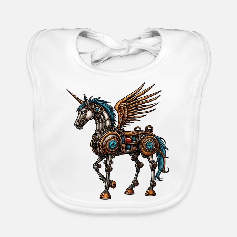 Dampf-Punk-Pferd Baby Bio-Lätzchen