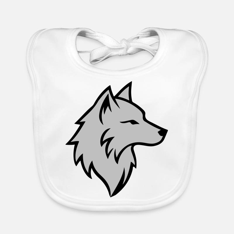Wolf Logo Animal Organic Baby Bibs