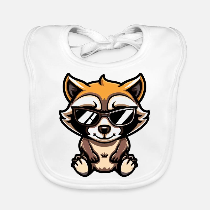 Waschbär Comic Cool Baby Bio-Lätzchen