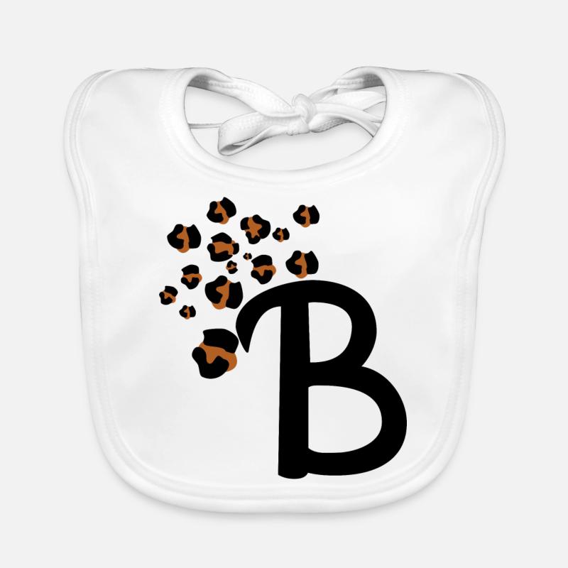 Buchstabe b Leopardenmuster Baby Bio-Lätzchen