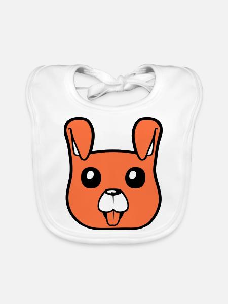 Dog Face Small Happy Puppy Pet - Organic Baby Bibs - white - Front