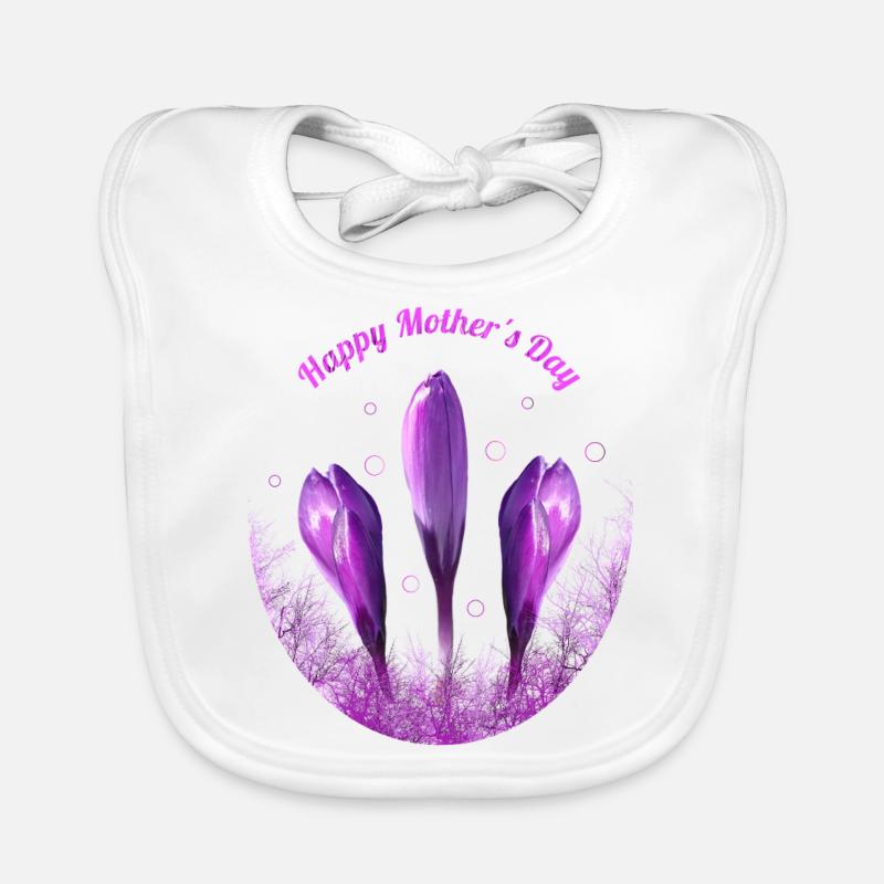 Crocuses Mother's Day Organic Baby Bibs
