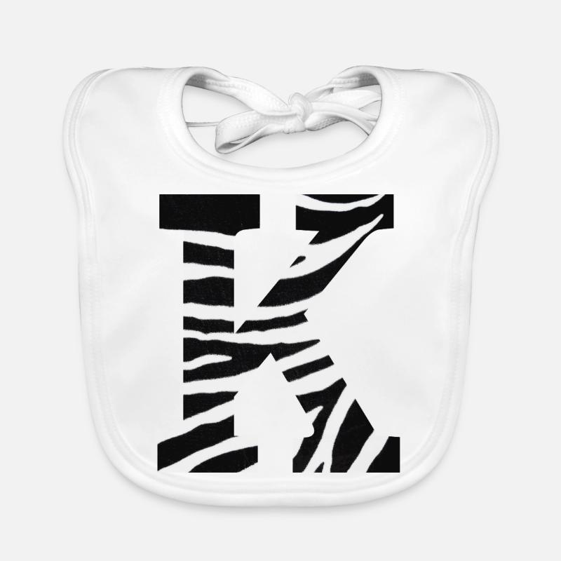 Letter k zebra Organic Baby Bibs