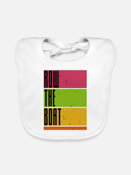 Row the Boat - Rowing - Rowing - Rower - Rower - Organic Baby Bibs - white - Front