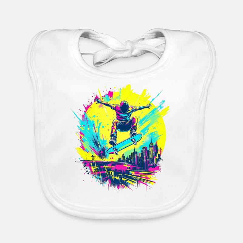 Neon Skater – Ride or Die Graffiti Style Baby Bio-Lätzchen