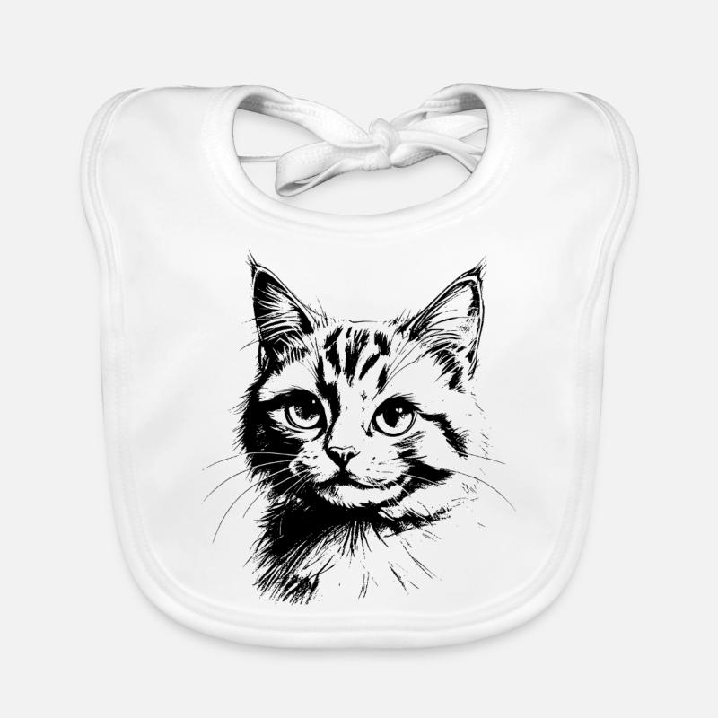 Cat portrait Organic Baby Bibs