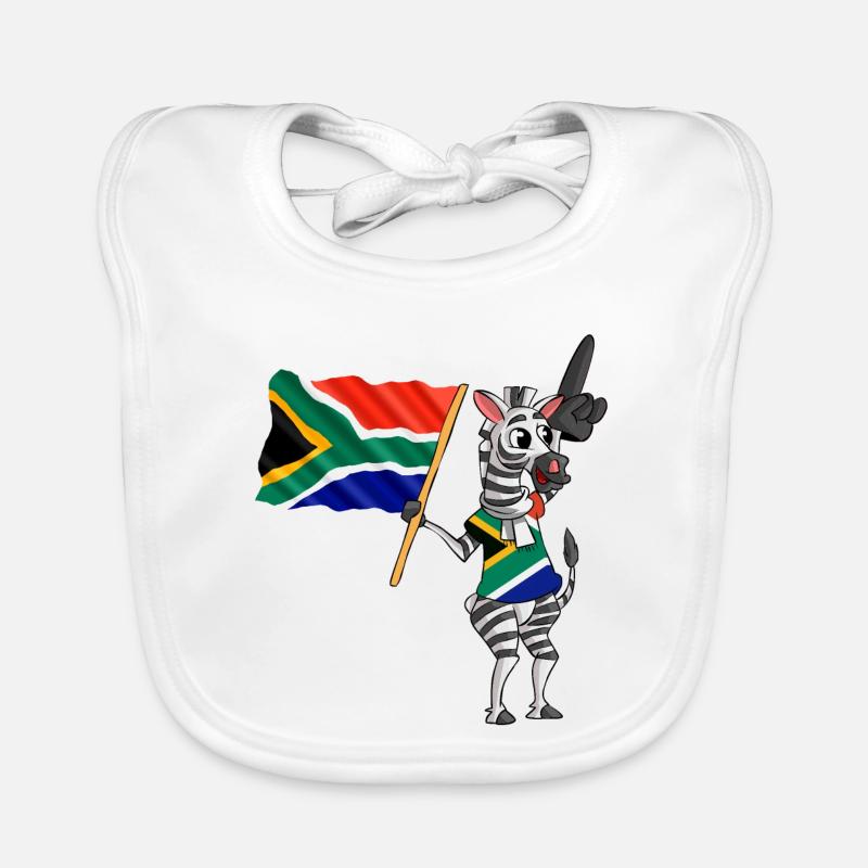 Zebra Afrique du Sud - Bavoir bio Bébé - blanc