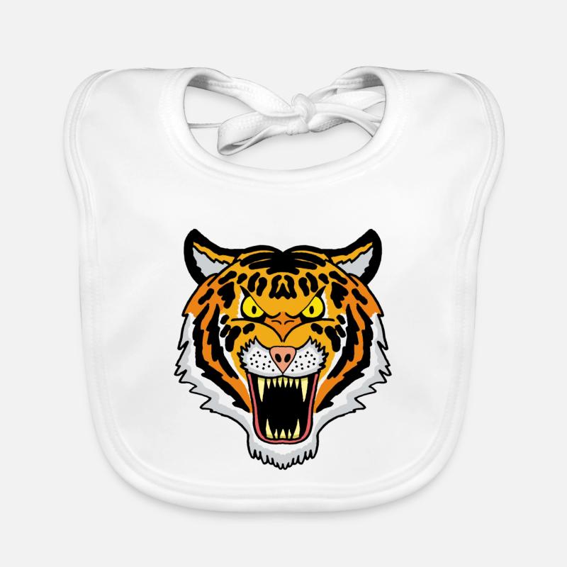 Tigre du Bengale - Bavoir bio Bébé - blanc