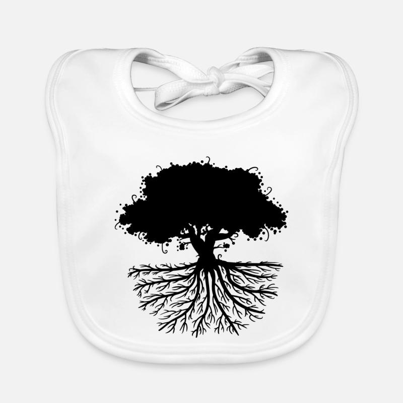 tree roots black Baby Bio-Lätzchen