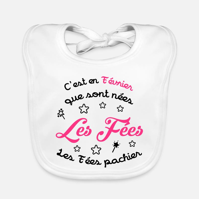 fille / fée / princesse / bébé - Bavoir bio Bébé - blanc