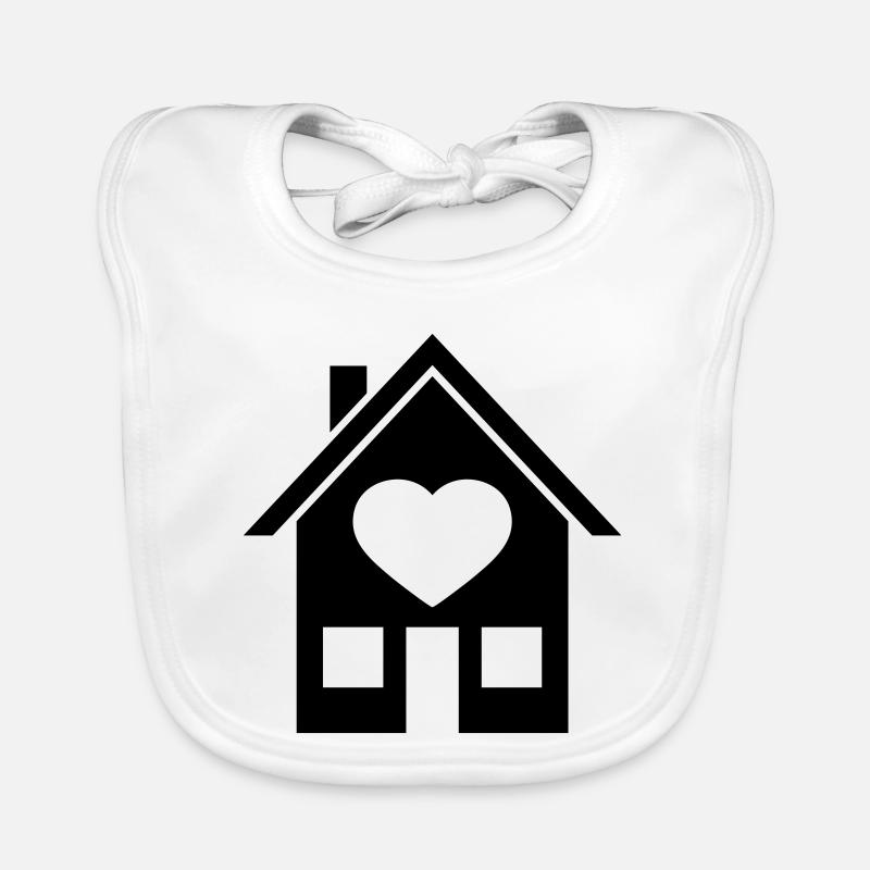 maison maison coeur symbole amour construction où construire Bavoir bio Bébé