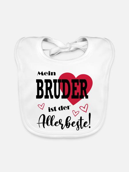 Baby child birthday gift very best brother - Organic Baby Bibs - white - Front