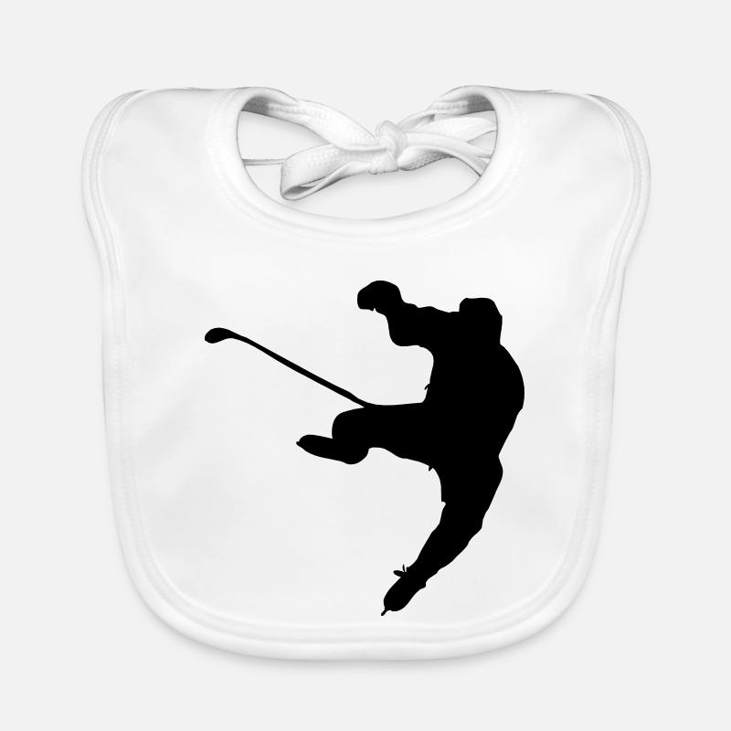 ice hockey shadow image logo Organic Baby Bibs