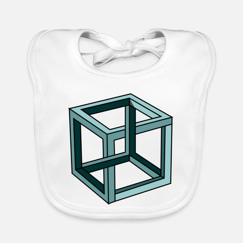 Escher Impossible Cube Organic Baby Bibs