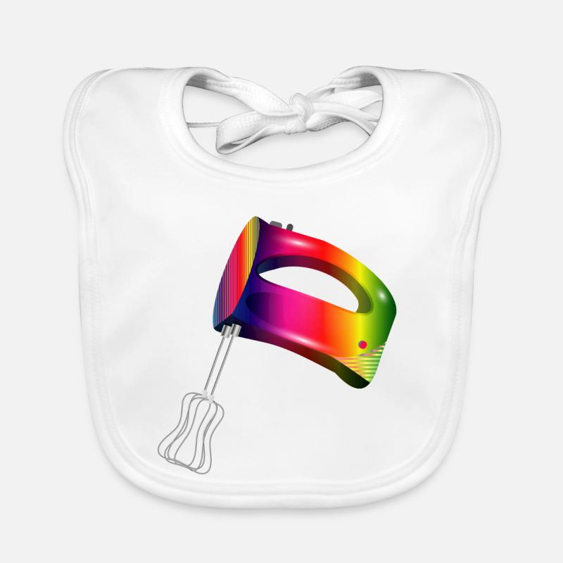 Mélangeur à main aux couleurs colorées de l’arc-en-ciel Bavoir bio Bébé