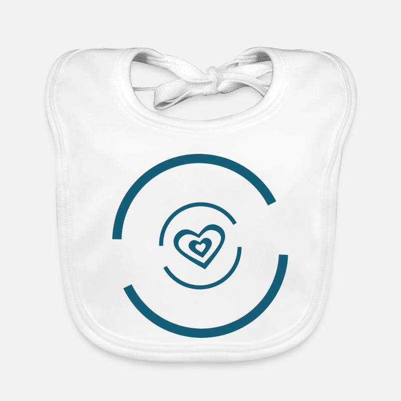 blue heart valentine's day Organic Baby Bibs