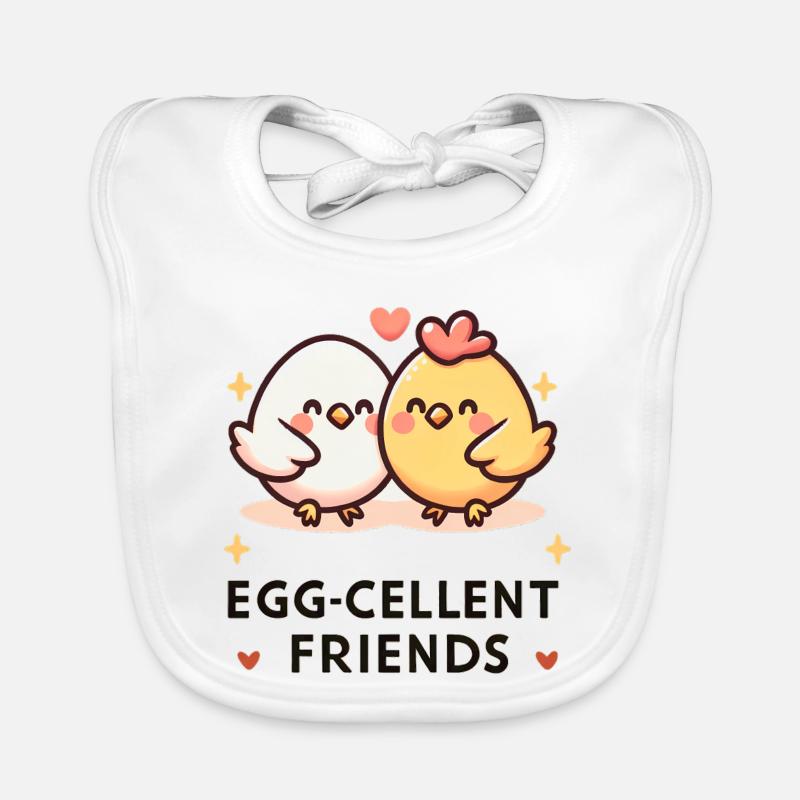 Amis d’Egg-Cellent - Bavoir bio Bébé - blanc