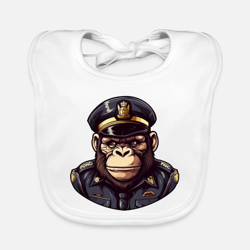Monkey Policeman Organic Baby Bibs