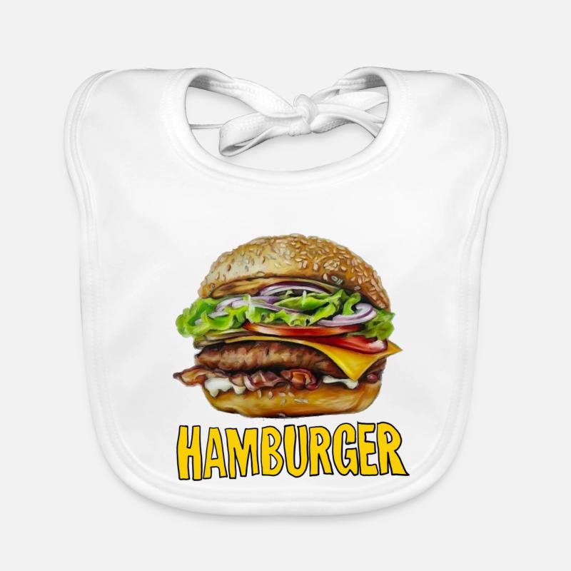 Hamburger Retro Cartoon Design Baby Bio-Lätzchen