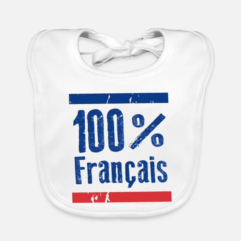 100 % français, bleu, blanc, rouge Bavoir bio Bébé